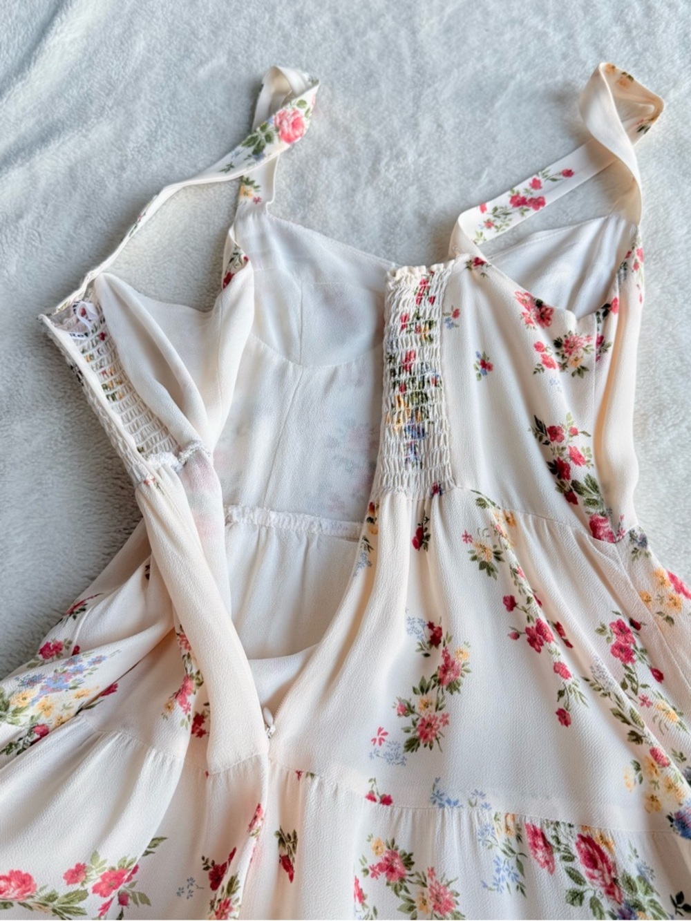 Reformation Aviva Ivory Floral Sleeveless Midi Dress XS (0) - Picture 8 of 10